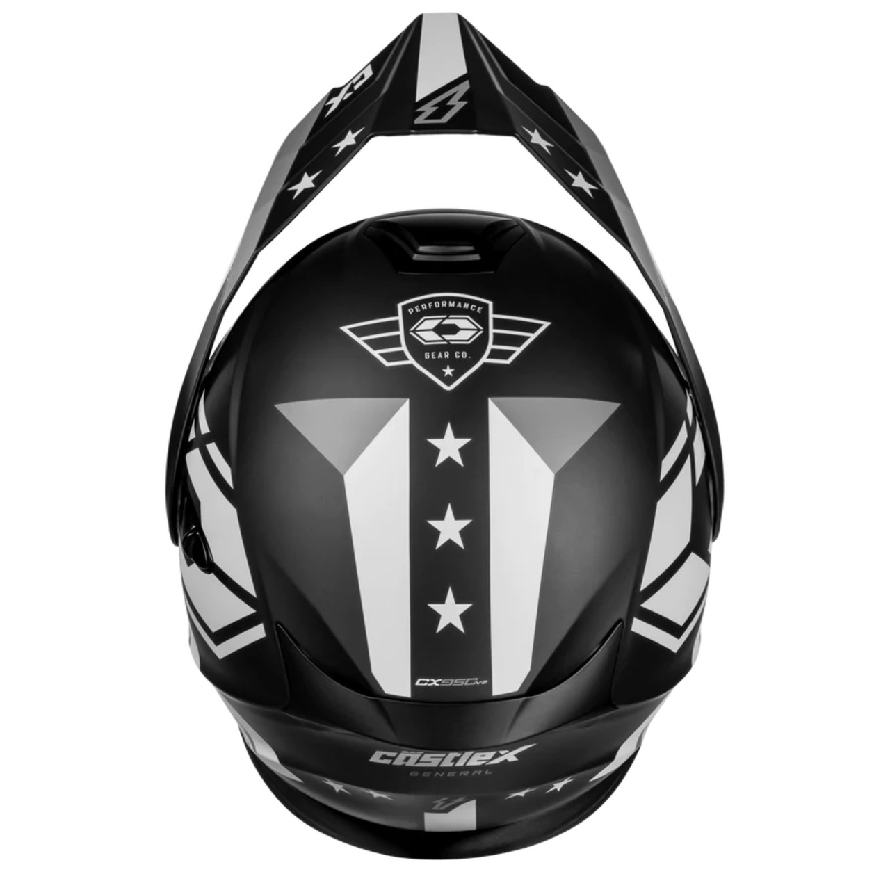 Castle X New Large Matte Black/Silver Electric CX950V2 General Helmet, 45-22376