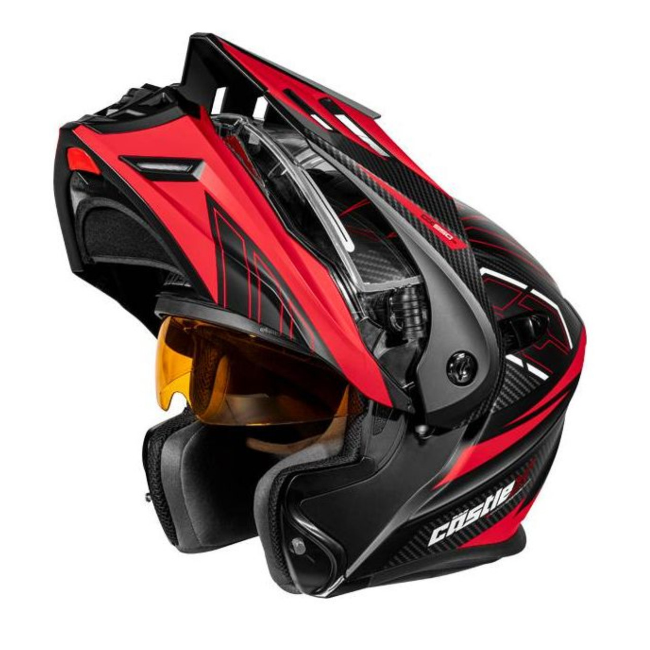 Castle X New 3X-Large Matte Black/Red Electric CX950V2 Fierce Helmet, 45-22219T