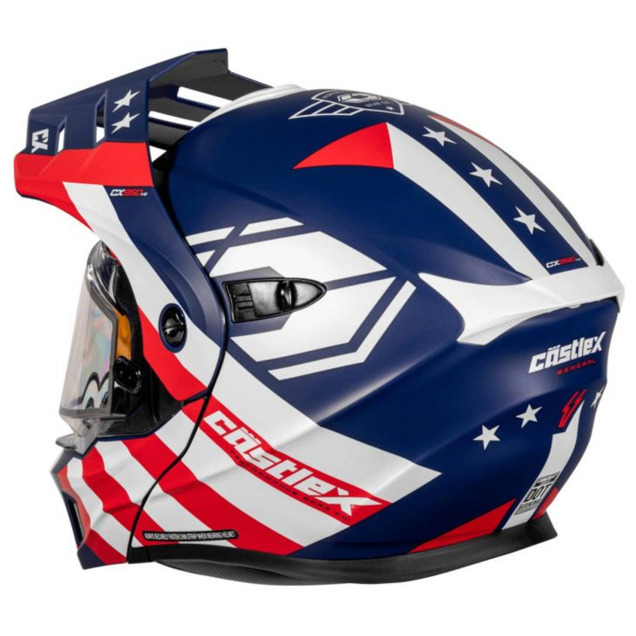 Castle X New 2X-Large Matte Red/White/Blue Electric General Helmet, 45-22319