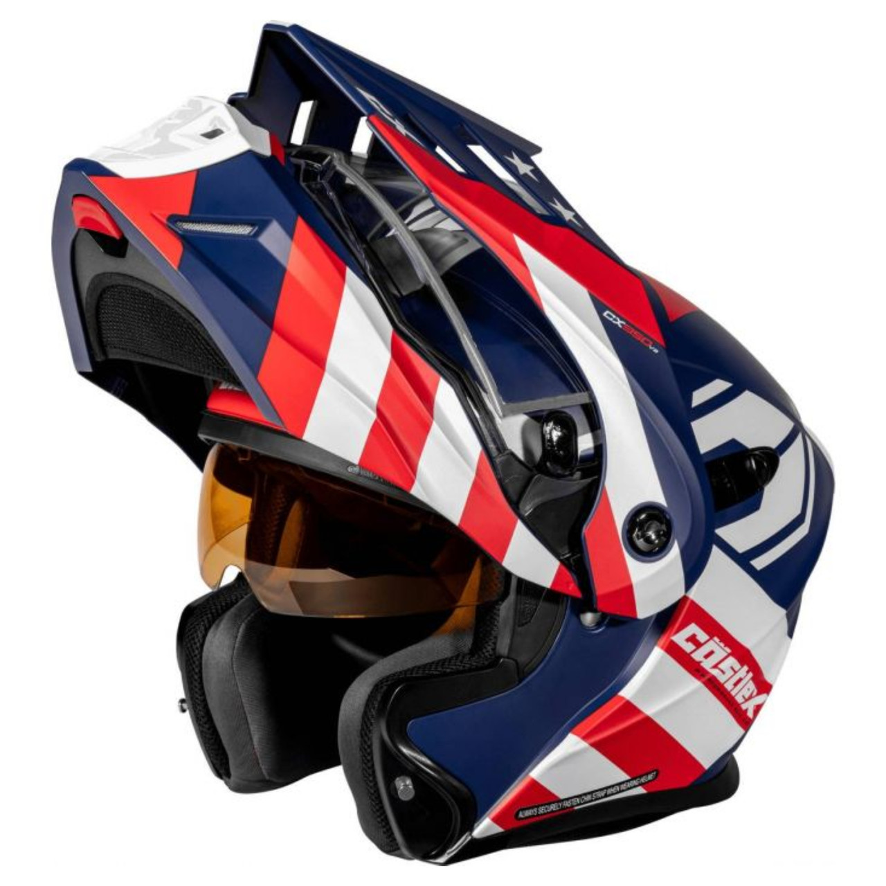 Castle X New 2X-Large Matte Red/White/Blue Electric General Helmet, 45-22319