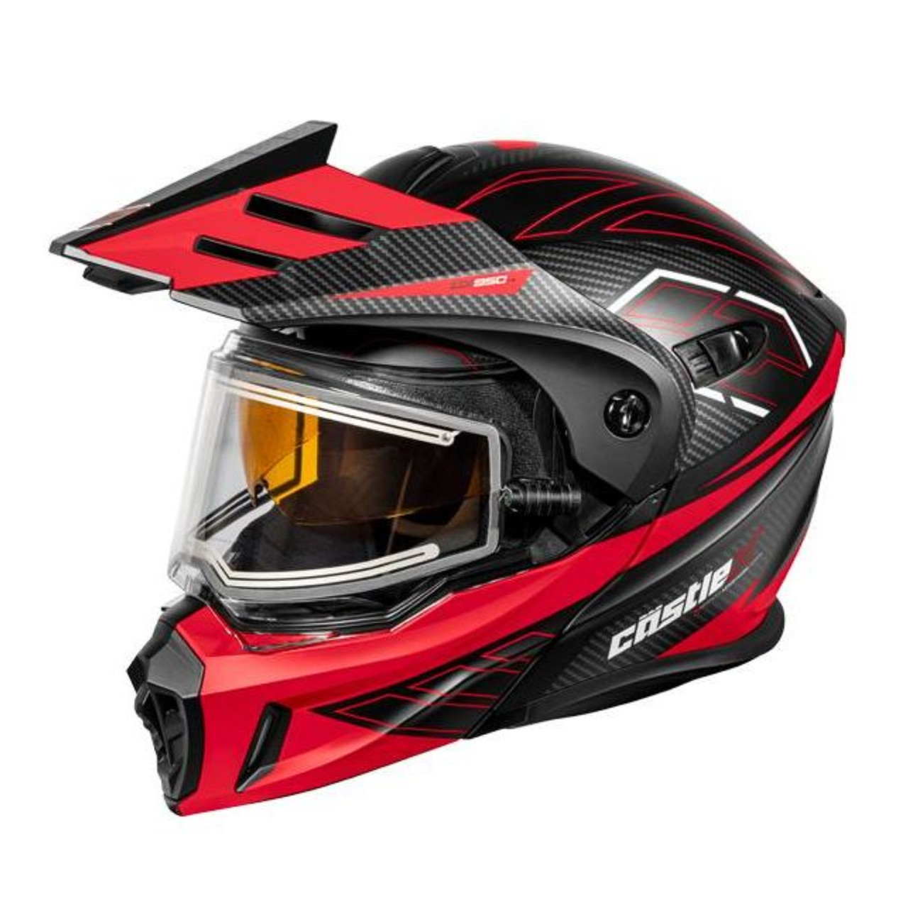 Castle X New Large Matte Black/Red Electric CX950V2 Fierce Helmet, 45-22216