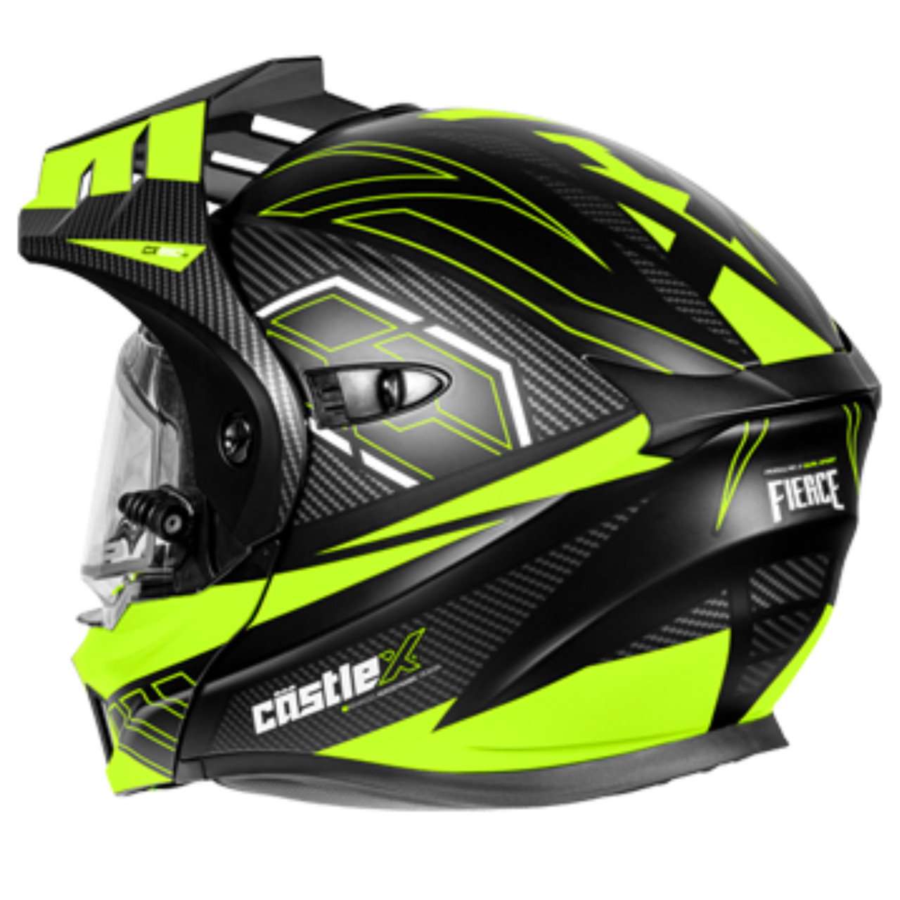 Castle X New X-Large Matte Black/Hi-Vis Electric CX950V2 Fierce Helmet, 45-22238