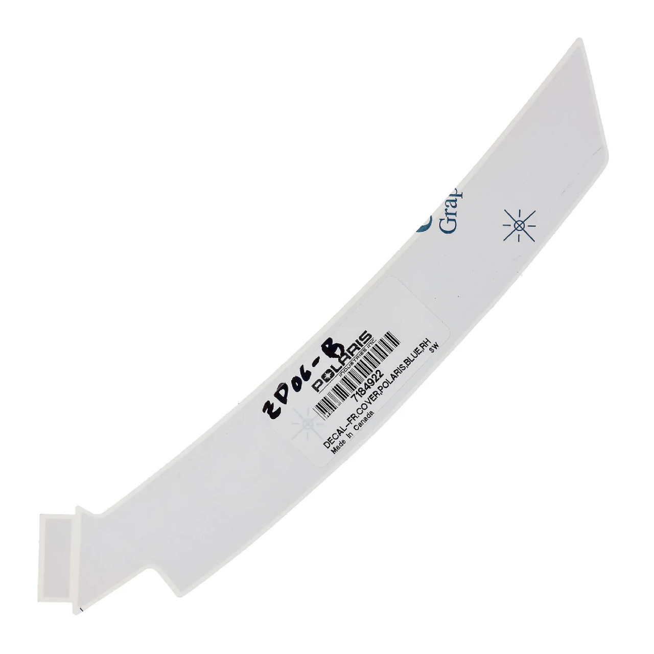 Polaris OEM Decal-Fr.Cover,Polaris,Blue,Right Hand, 7184922