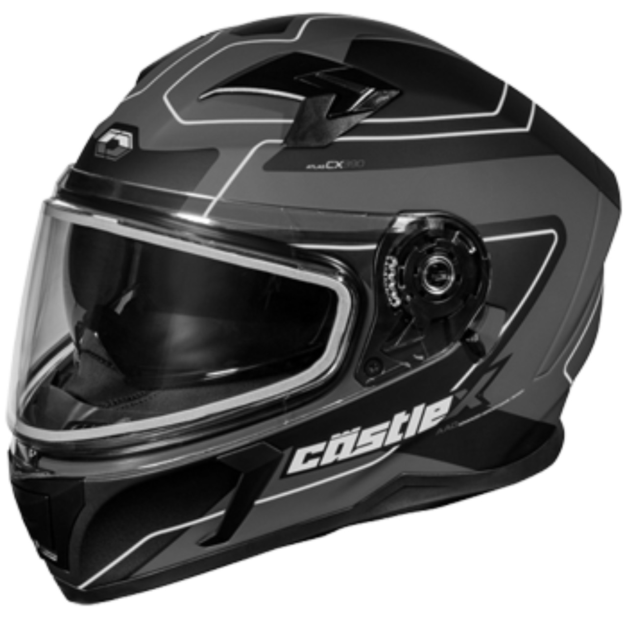 Castle X New Large Matte Charcoal/Black CX390 Atlas Snowmobile Helmet, 36-14176