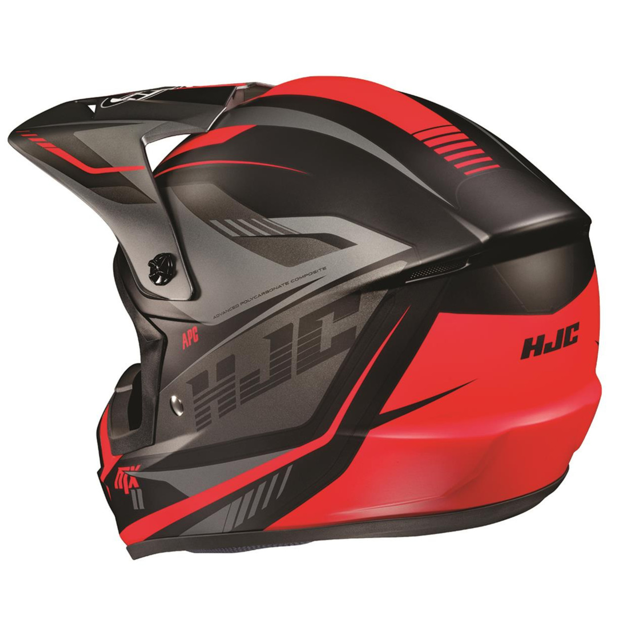 HJC New Large CS-MXII Drift MC1SF Helmet Black/Red, 348-714