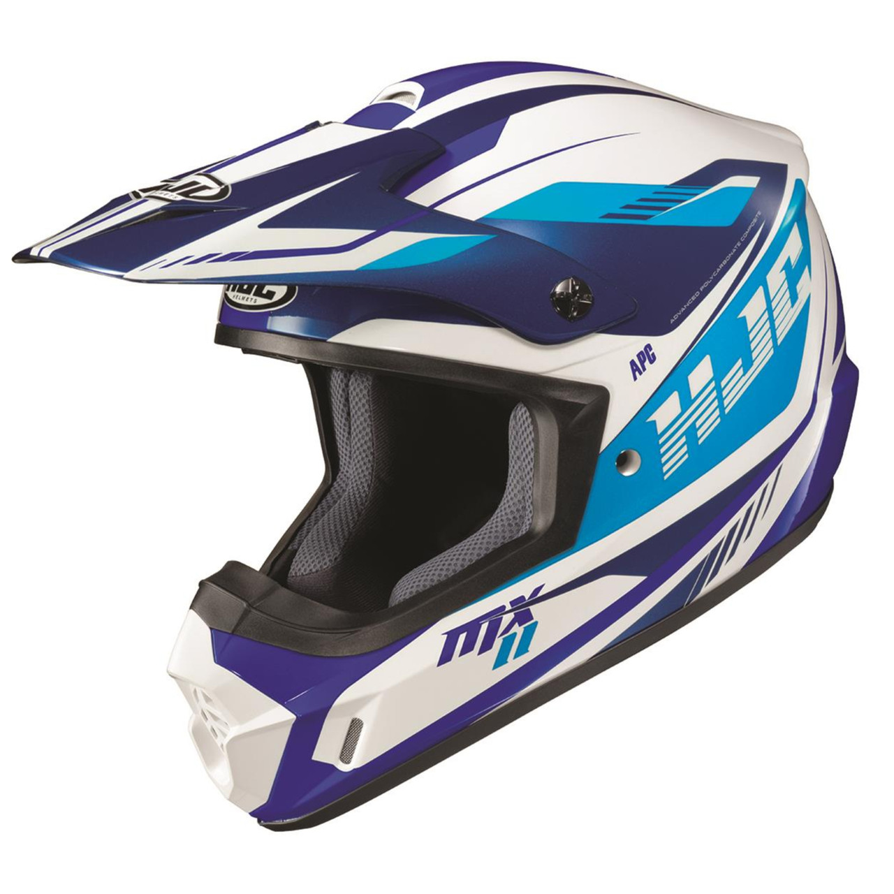 HJC New X-Large CS-MXII Drift MC2 Helmet White/Blue, 348-925