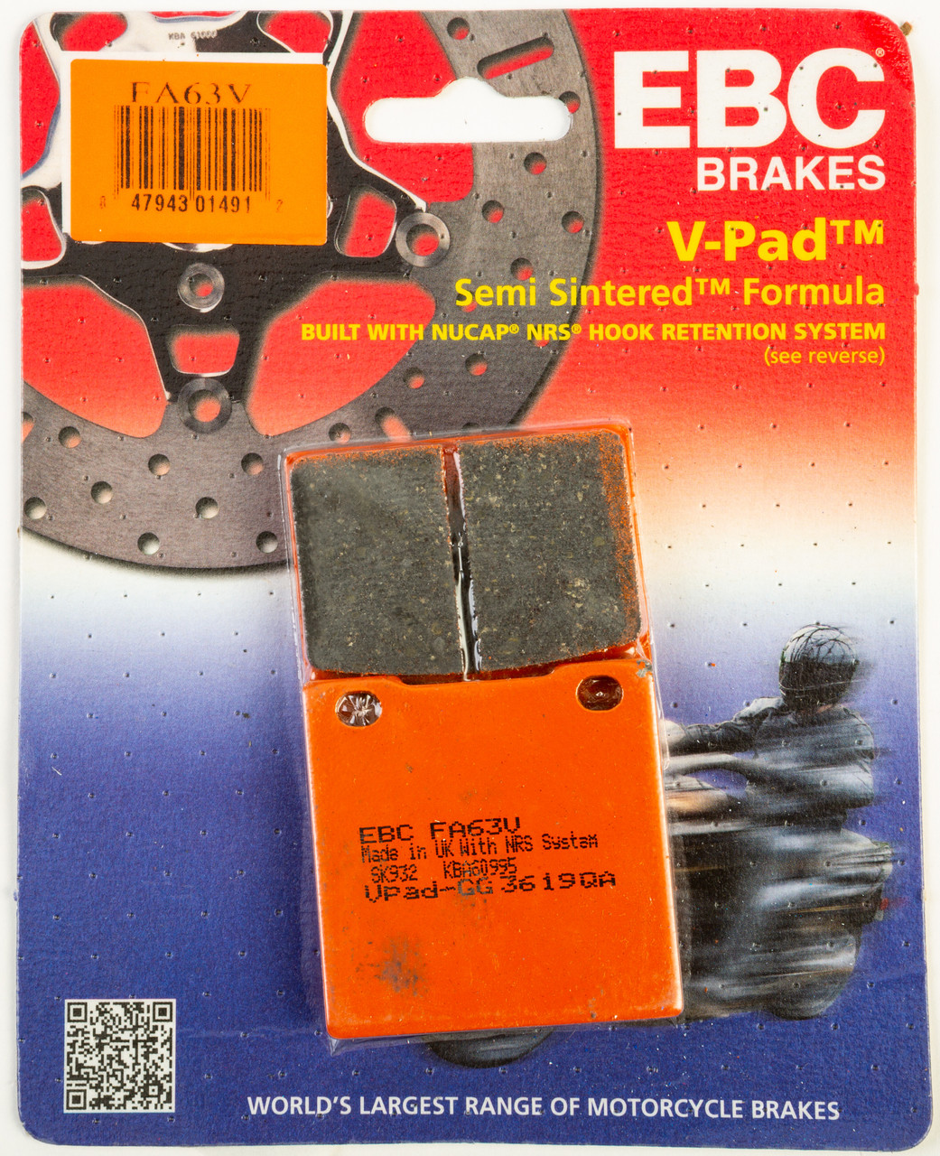 Ebc New Semi-Sintered Brake Pads, 15-63V