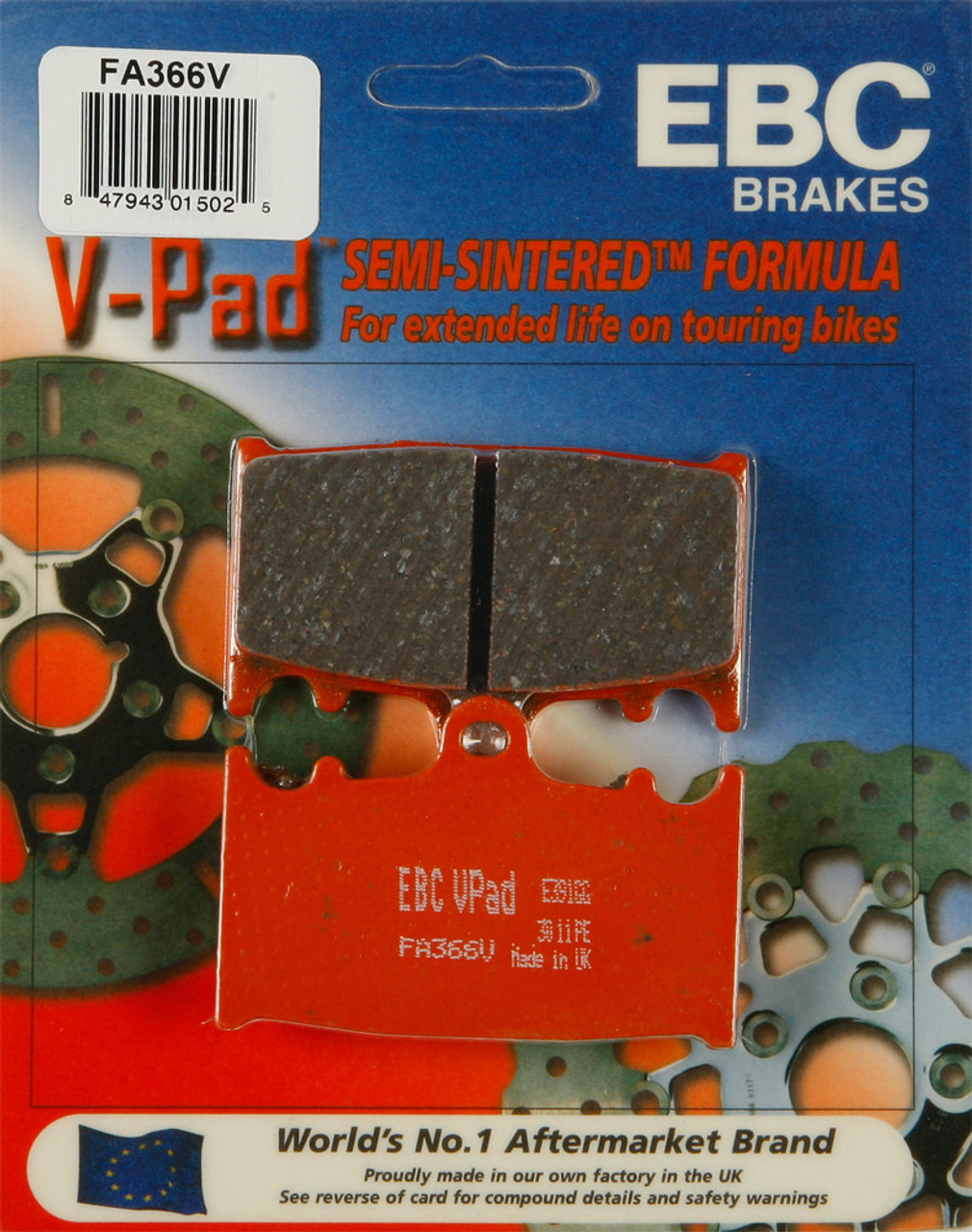 Ebc New Semi-Sintered Brake Pads, 15-366V