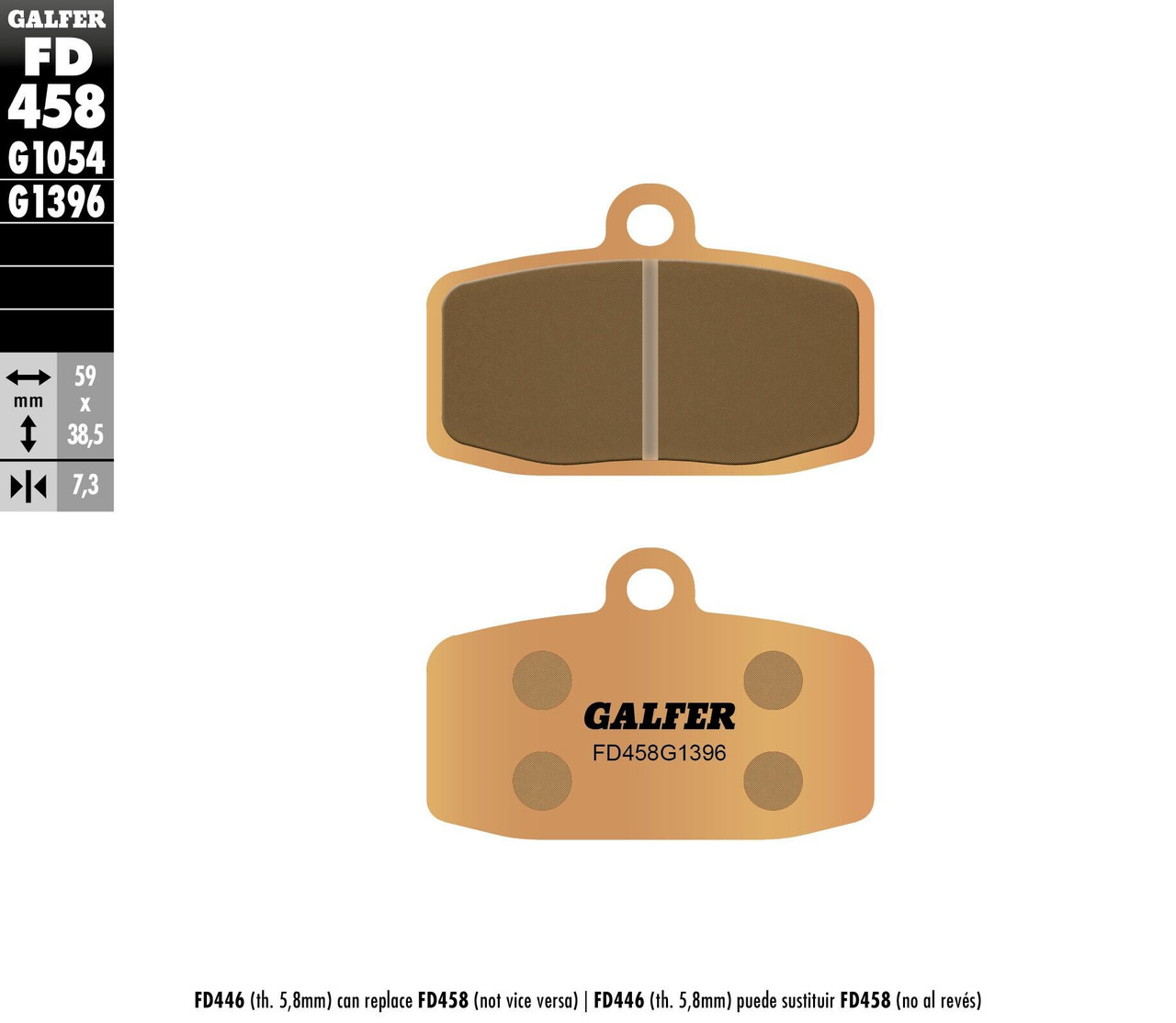 Galfer New HH Sintered Brake Pads, 17-458H
