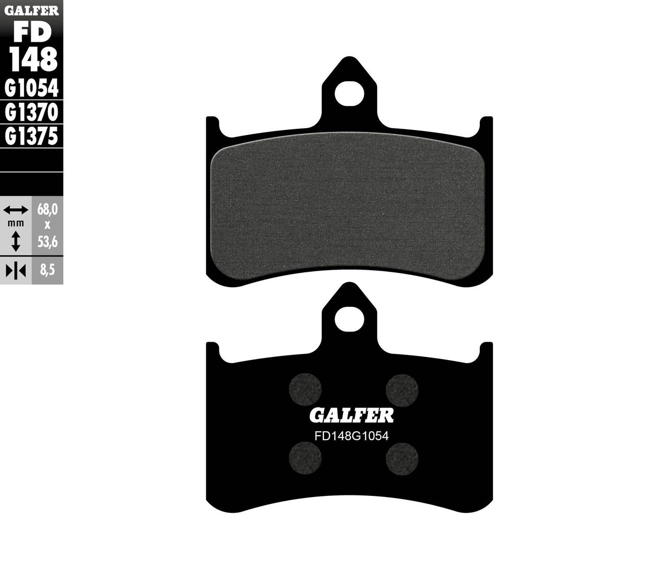 Galfer New Semi-Metallic Brake Pads, 17-148S