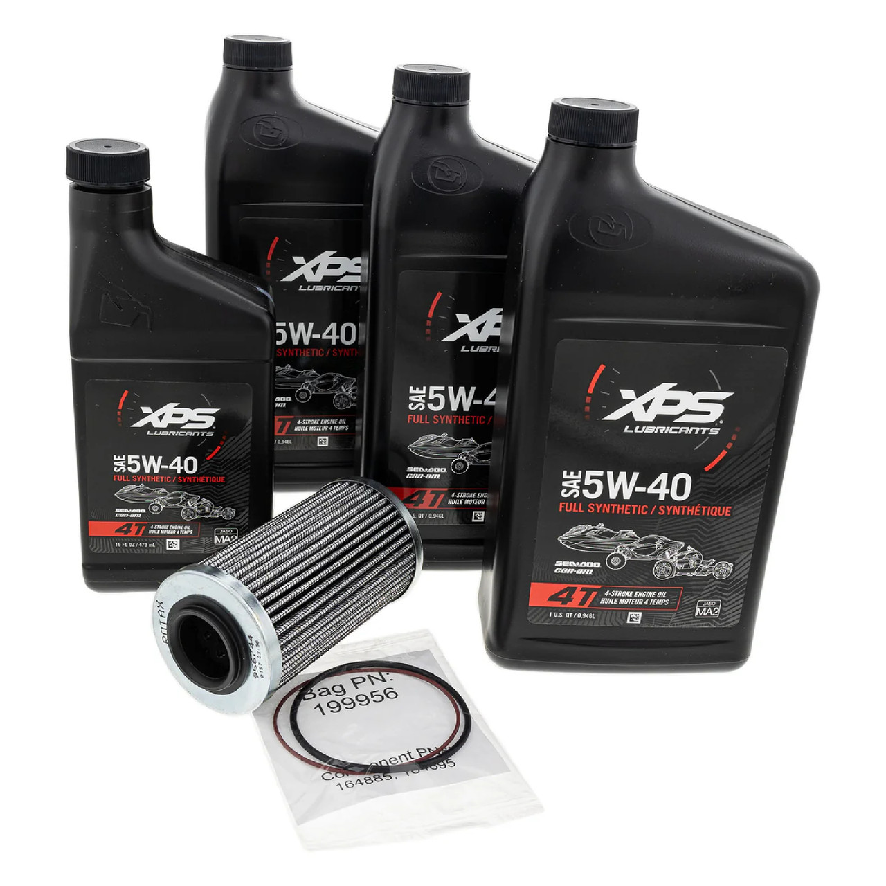 BRP Can-Am Sea-Doo OEM 4T 5W-40 Full Synthetic Oil Change Kit, 9779486