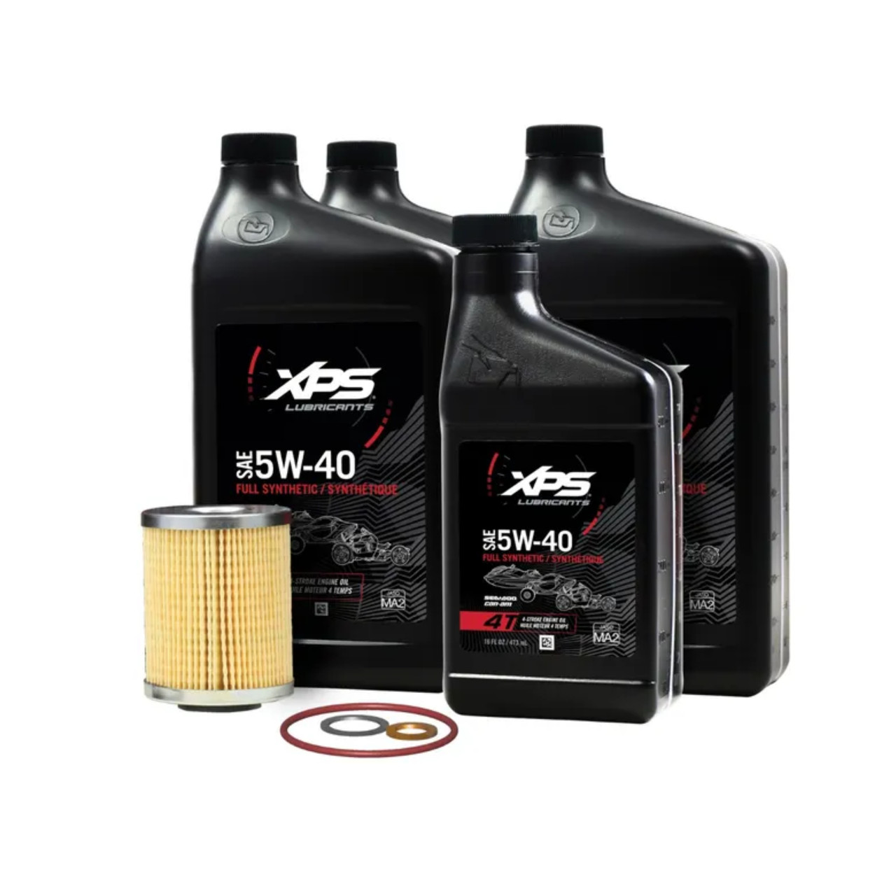 Can-Am New OEM 4T 5W-40 Full Synthetic Oil Change Kit, 9779256, 9779487