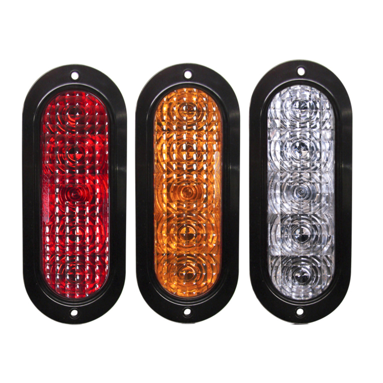 Tecniq OEM Red Flange Mount Horizontal Oval Tail Red Lens Amp Connector, T62-RRHA-1