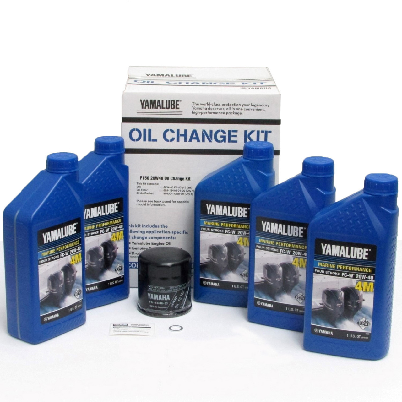 Yamaha New OEM F150 20W40 Oil Change Kit, Yamalube, LUB-MRNMR-KT-20