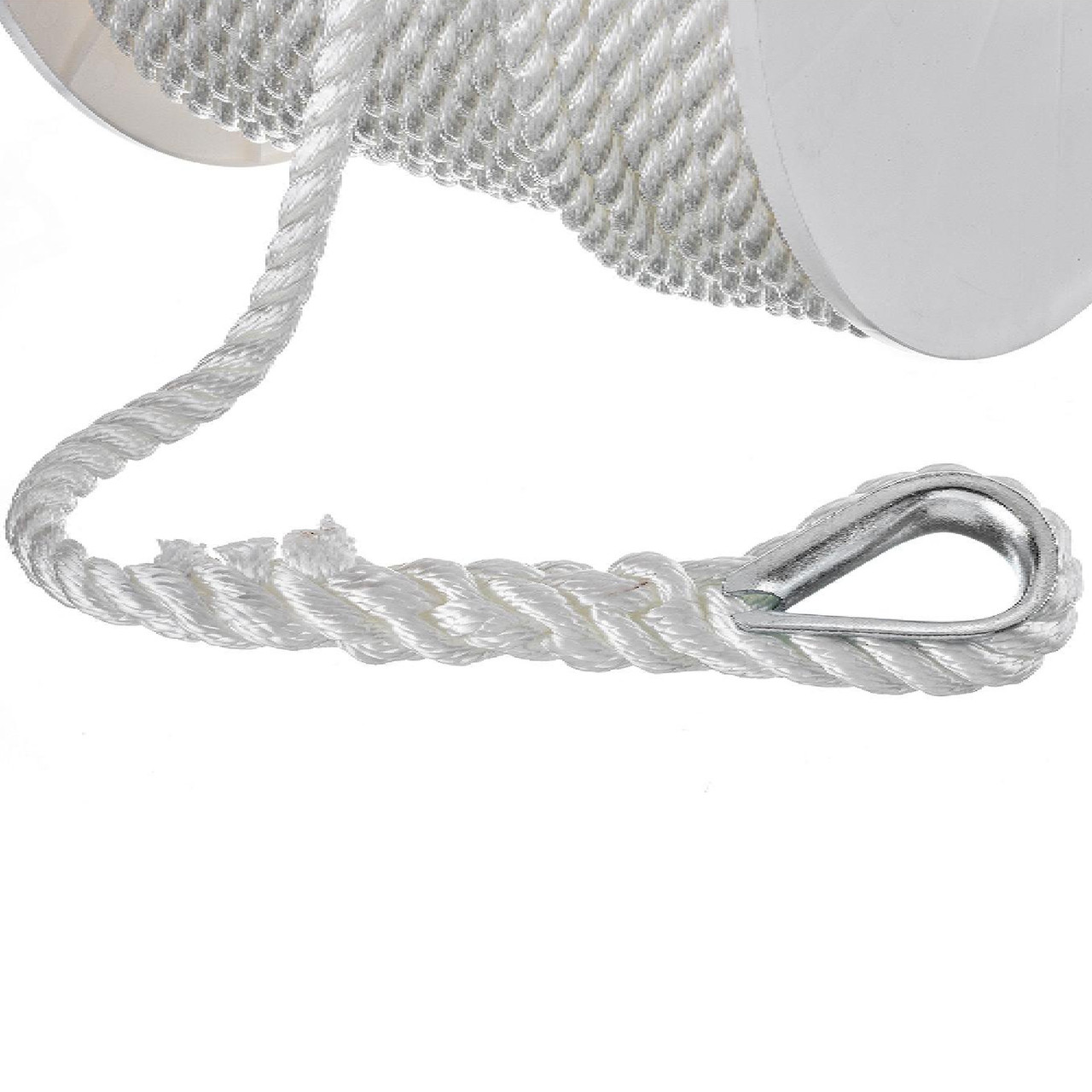 Seachoice New Anchor Line Twisted Nylon 1/2"x250ft White, 50-40781