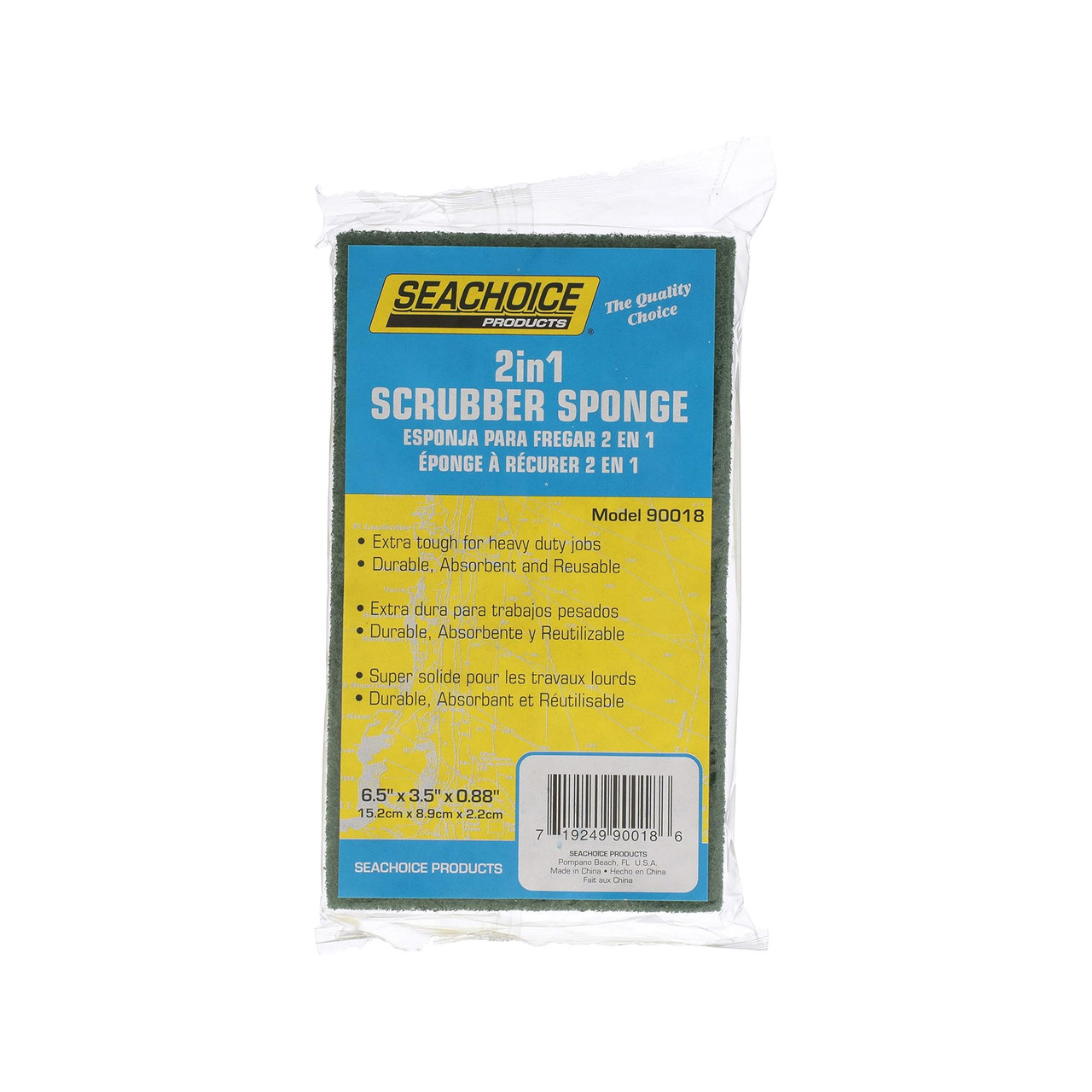 Seachoice New 2-in-1 Scrubber Sponge Heavy Duty, 50-90018