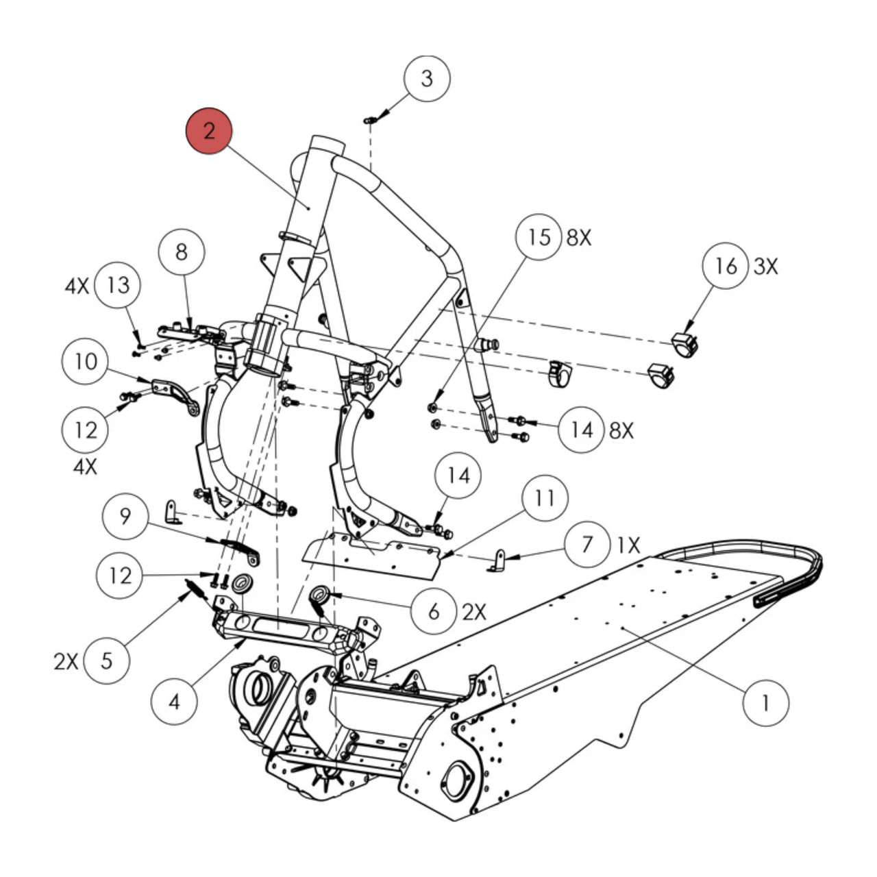 Widescape OEM Top Frame Assembly, SF25-0001P3-007