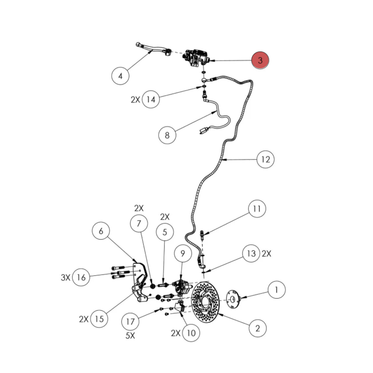 Widescape OEM Master Cylinder Assembly, SF25-0005P3-031