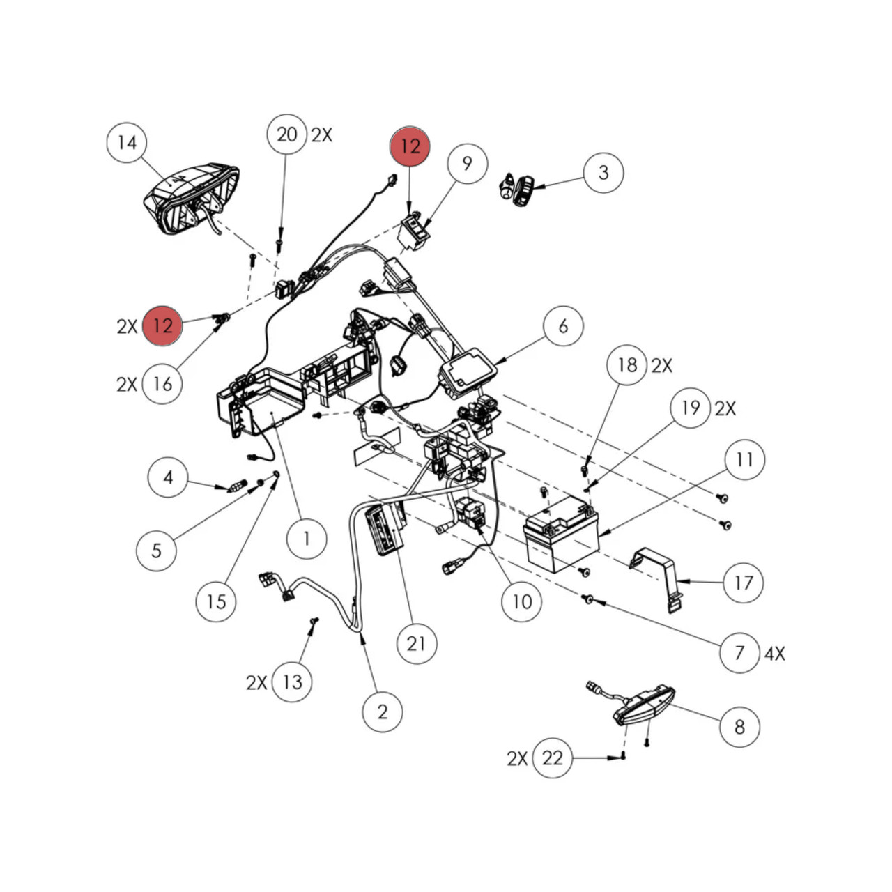 Widescape OEM Hexagon Bolt with Flange (M6X1.00X20), TBX-01L008