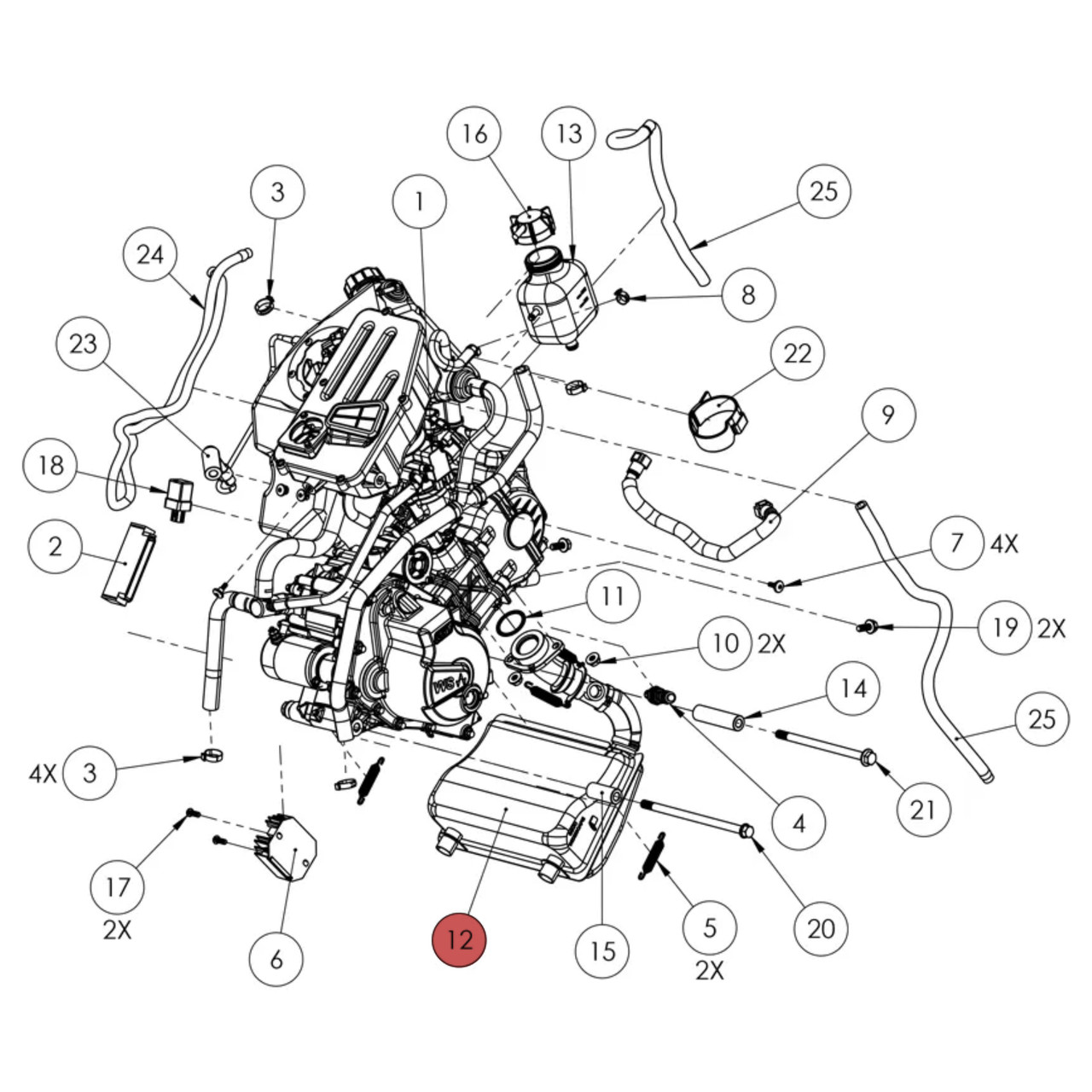 Widescape OEM Muffler Assembly, 140201B002