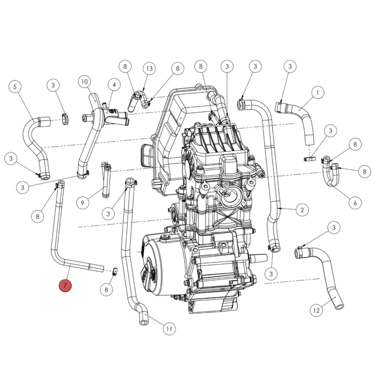Widescape OEM Coolant Out Throttle Body Hose, 140401X010