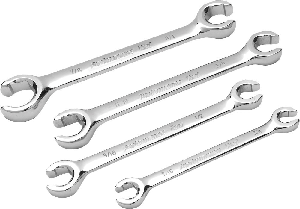 PERFORMANCE TOOL SAE Flare Nut Wrench Set, 117-1045