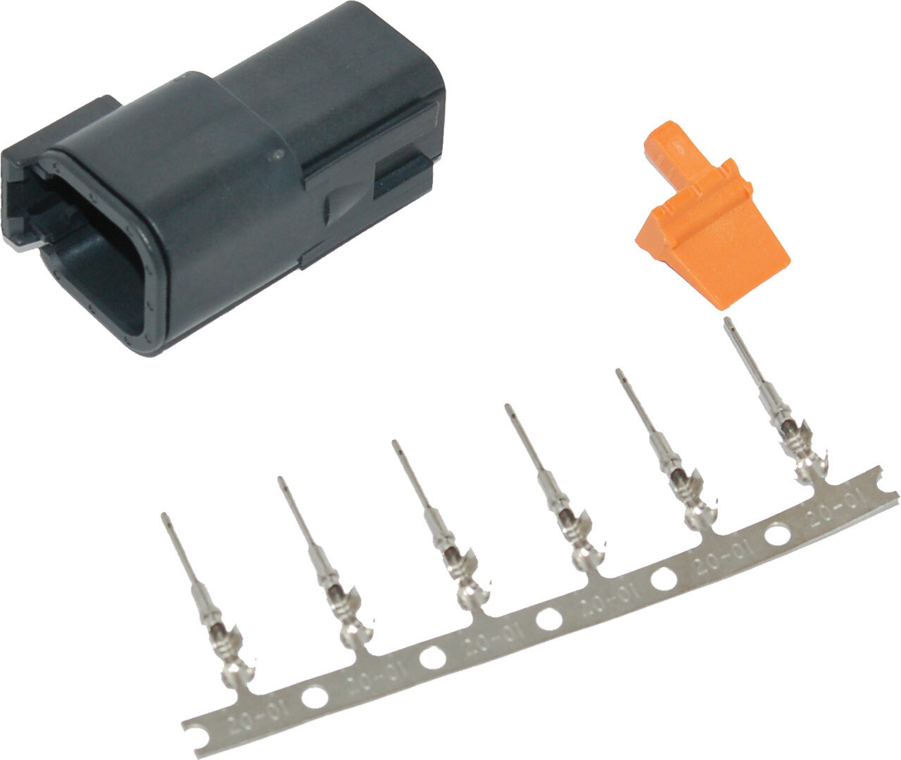 NAMZ CUSTOM CYCLE Deutsch DTM Receptacle W/Stamped Terminals and Wedgelock, 850-08043