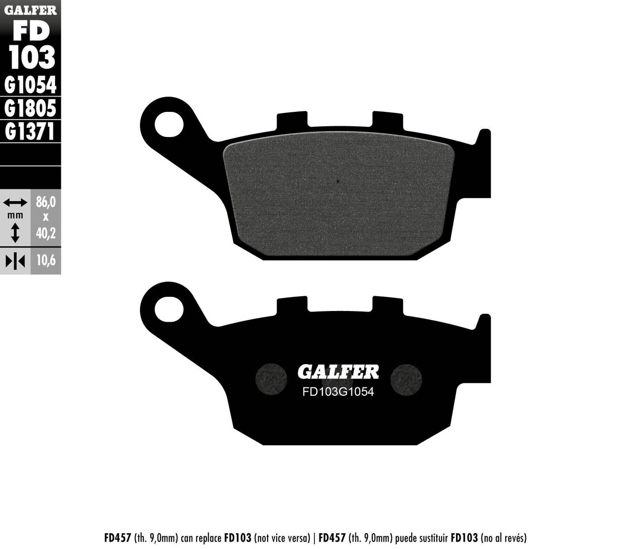 GALFER Semi-Metallic Brake Pads, 17-103S