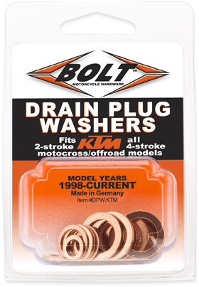 BOLT KTM Copper Drain Plug Washers, 020-0652