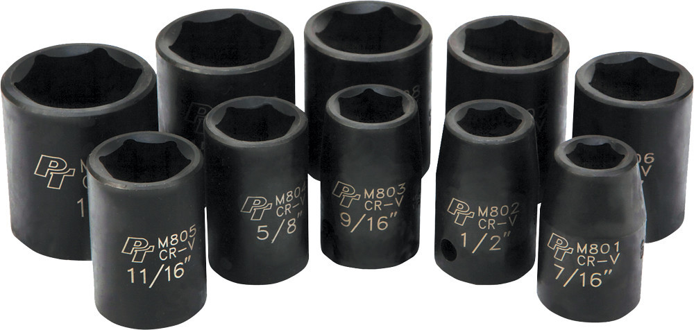 PERFORMANCE TOOL 1/2" SAE Impact Socket Set, 117-1004