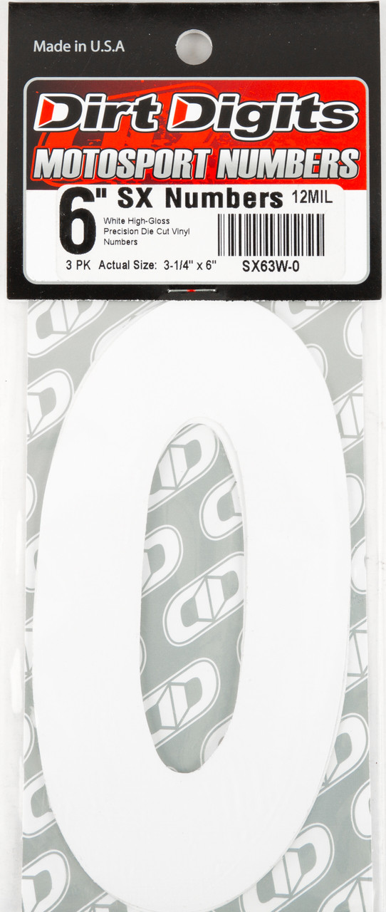 DIRT DIGITS Super X Competition Stick-on Numbers, 09-6500