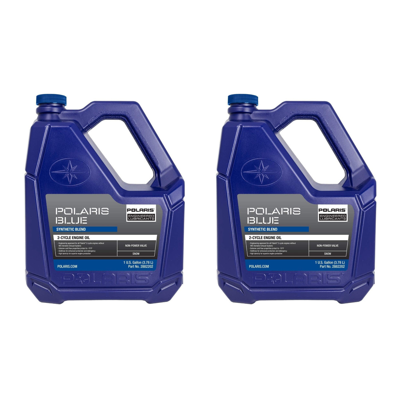 Polaris Snowmobile New OEM Blue Synthetic Premium 2-Cycle Oil 2 Gallons, 2882202