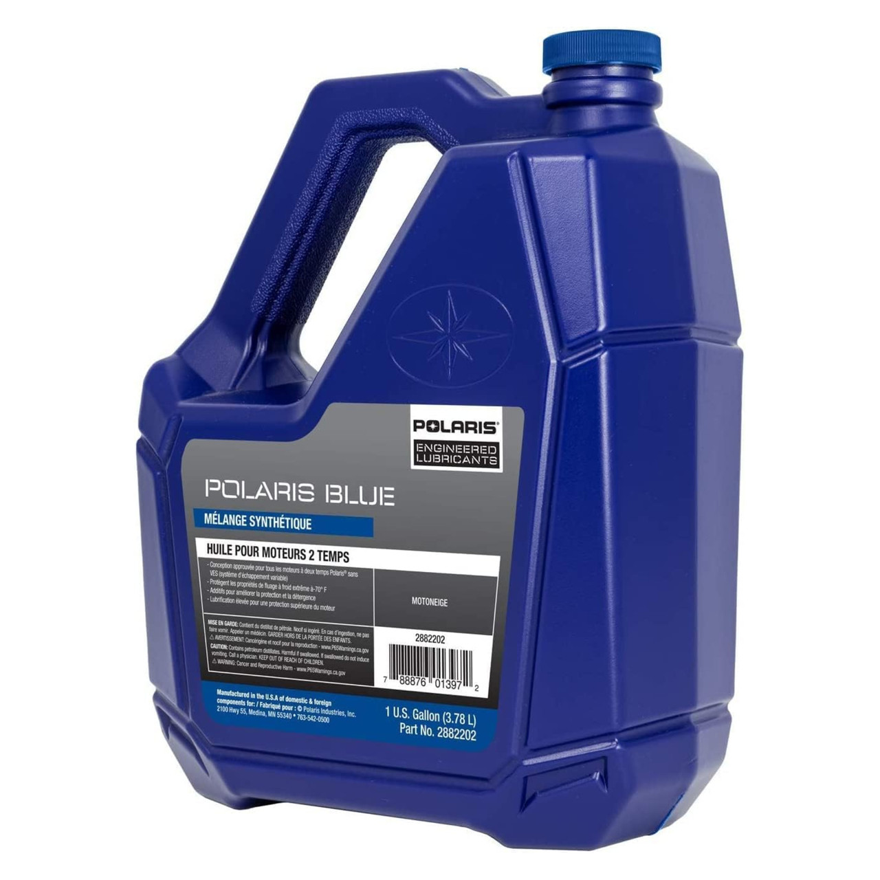 Polaris Snowmobile New OEM Blue Synthetic Premium 2-Cycle Oil 2 Gallons, 2882202