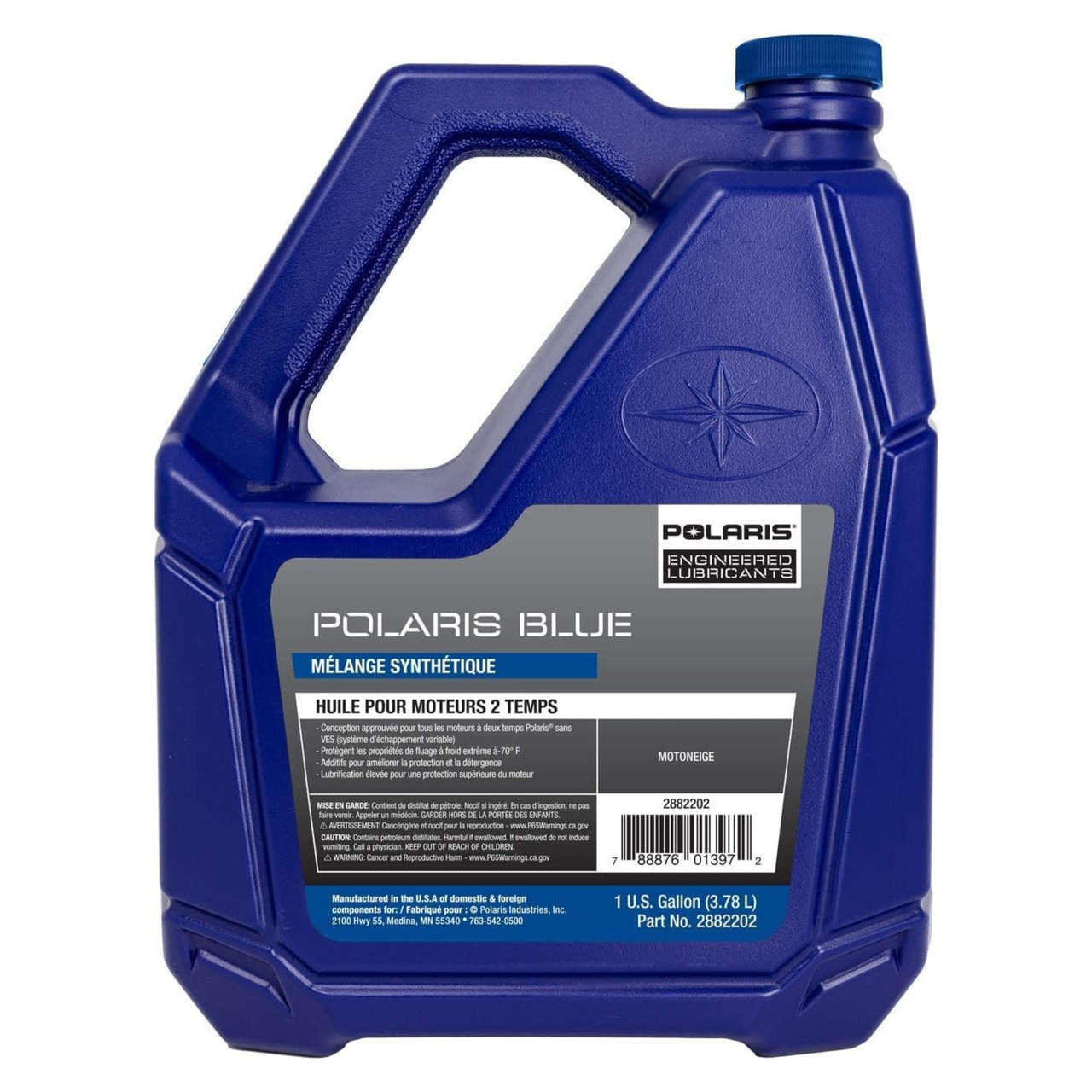 Polaris Snowmobile New OEM Blue Synthetic Premium 2-Cycle Oil 4 Gallons, 2882202