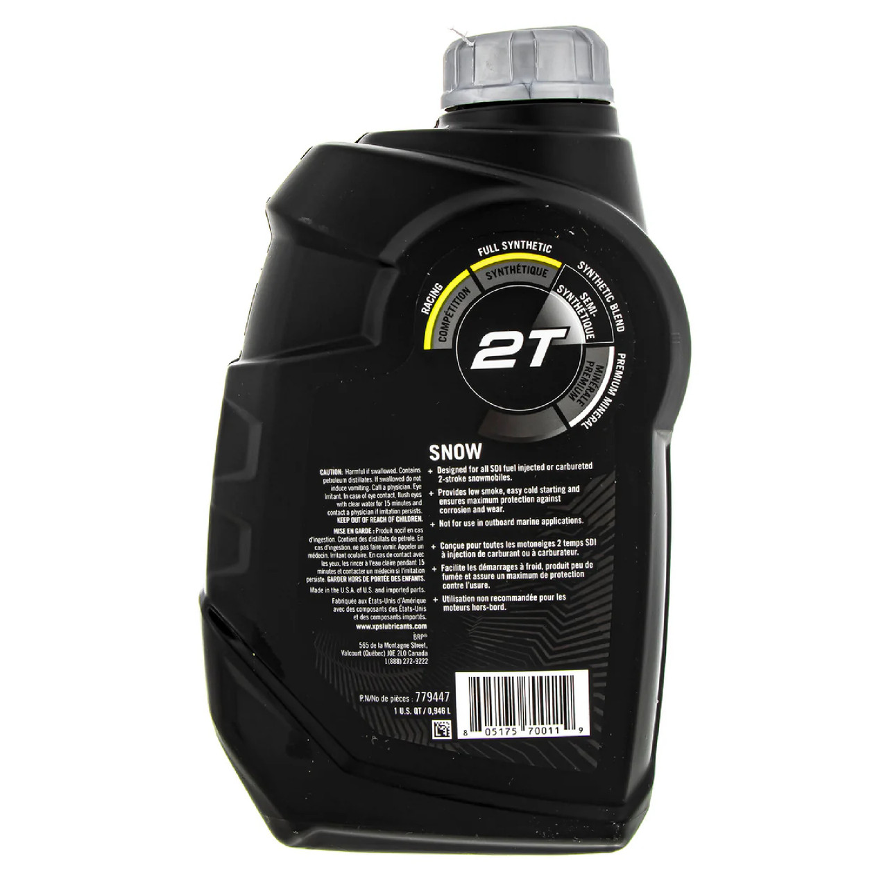 Ski-Doo OEM XPS 1 Quart 2T Synthetic Blend Oil 2-Stroke Premix Snow, 779447