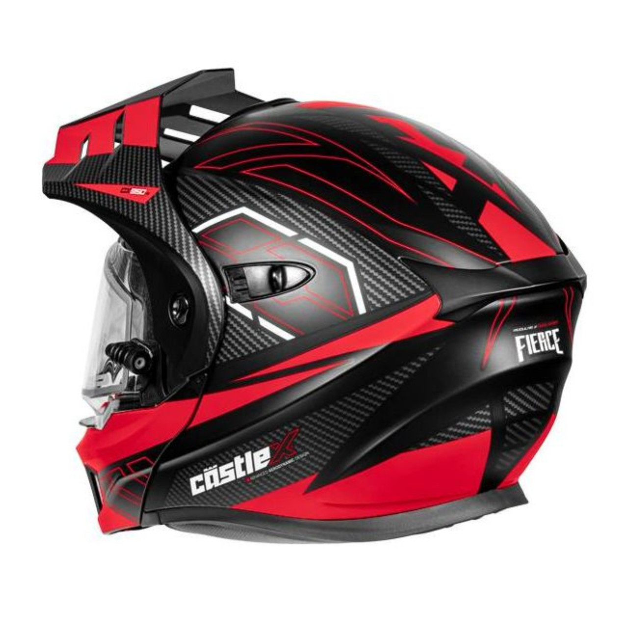Castle X New Large Matte Black/Red Electric CX950V2 Fierce Helmet, 45-22216