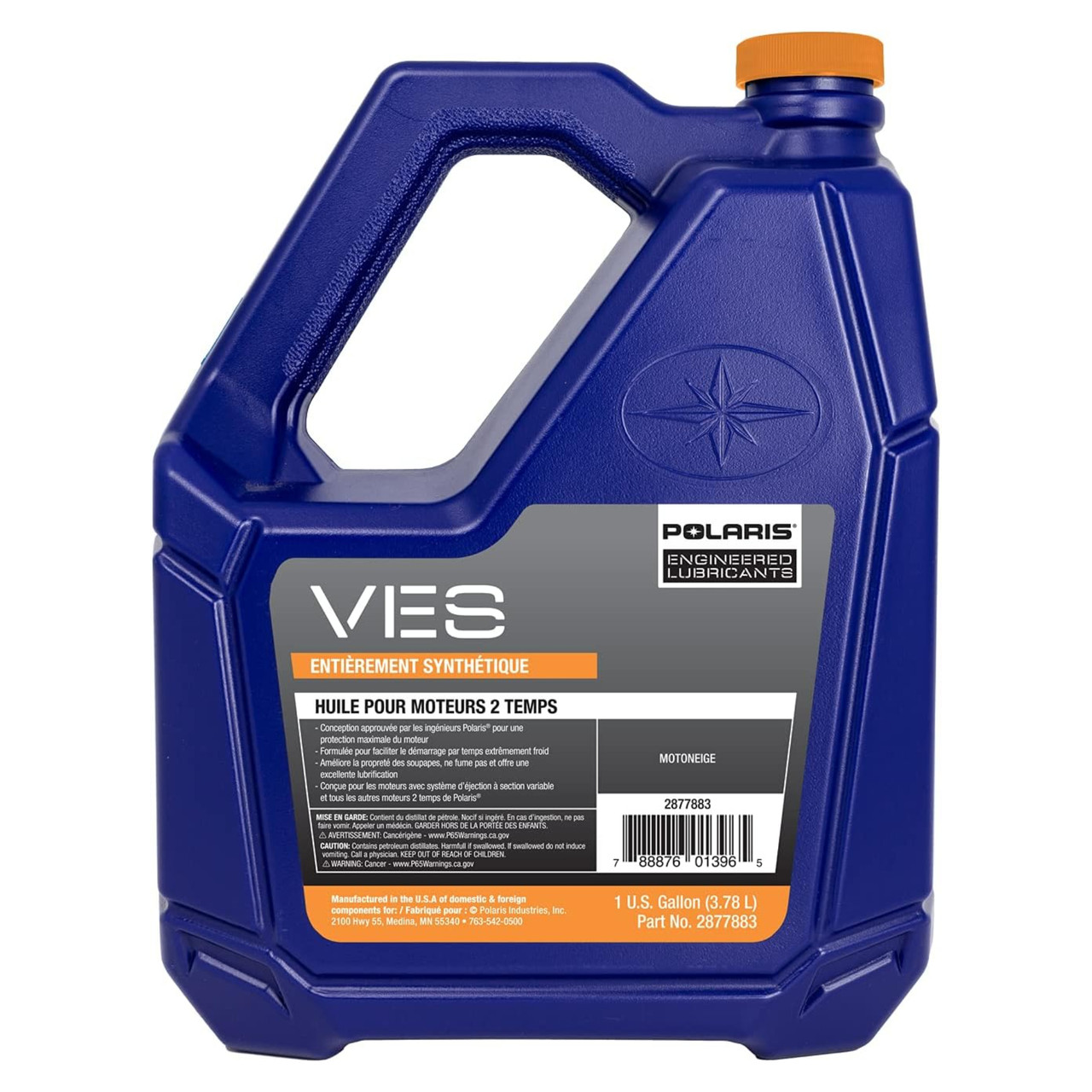 Polaris Snowmobile New OEM VES Full Synthetic 2-Cycle Oil Gallon, QTY 2, 2877883