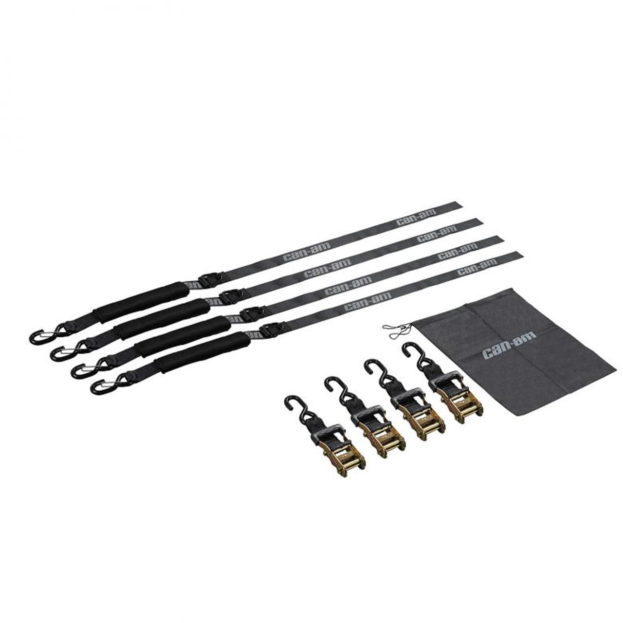 Can-Am New OEM, Branded Black Spyder RT Tie-Down Kit (Pack of 4), 219400200