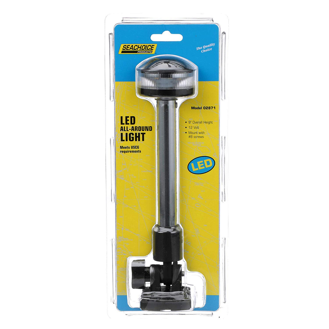 Seachoice New LED Fold Down Pole Light 9 Inch, 50-02871