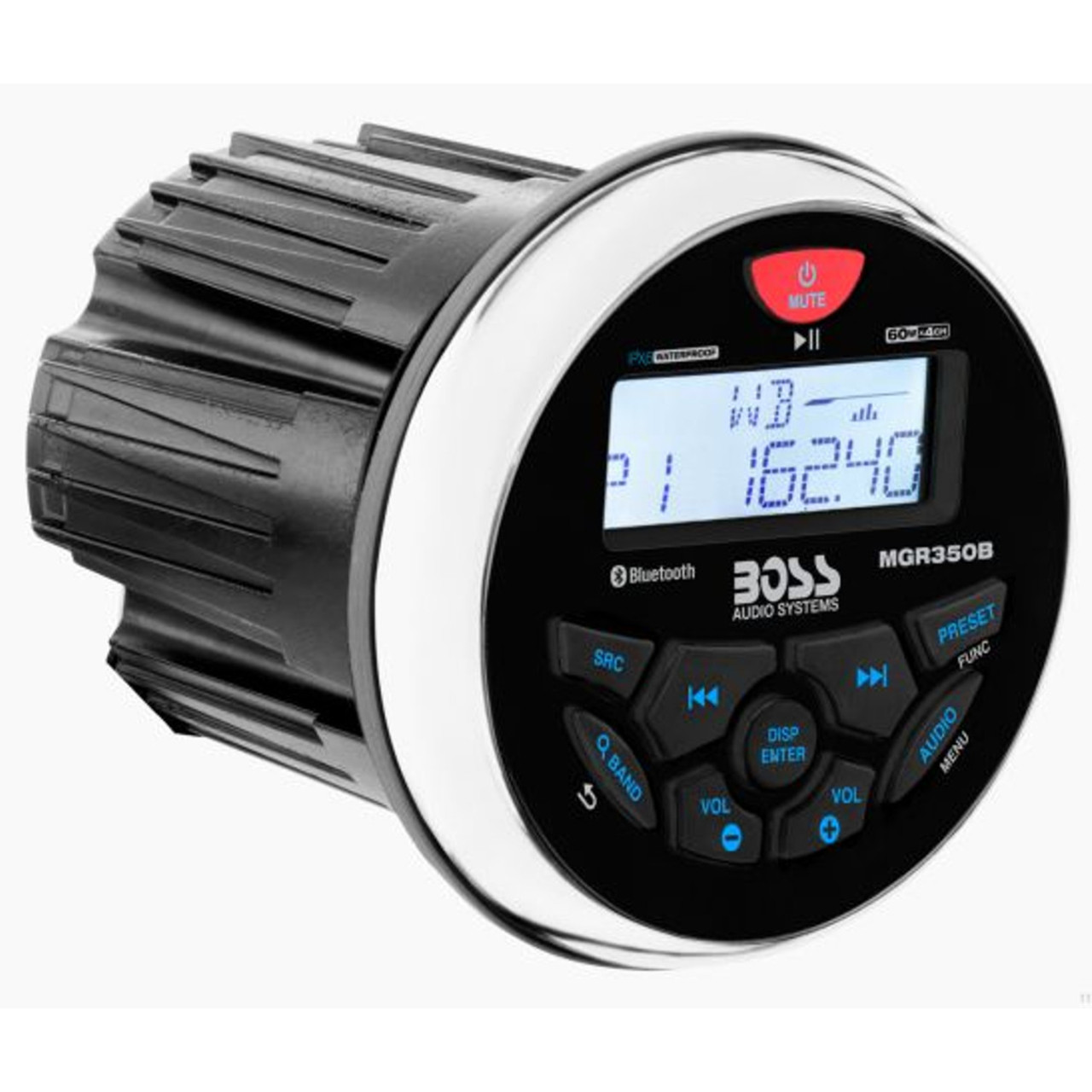 Boss Audio Systems MGR350B In-Dash Marine Gauge Style Receiver, 153-MGR350B