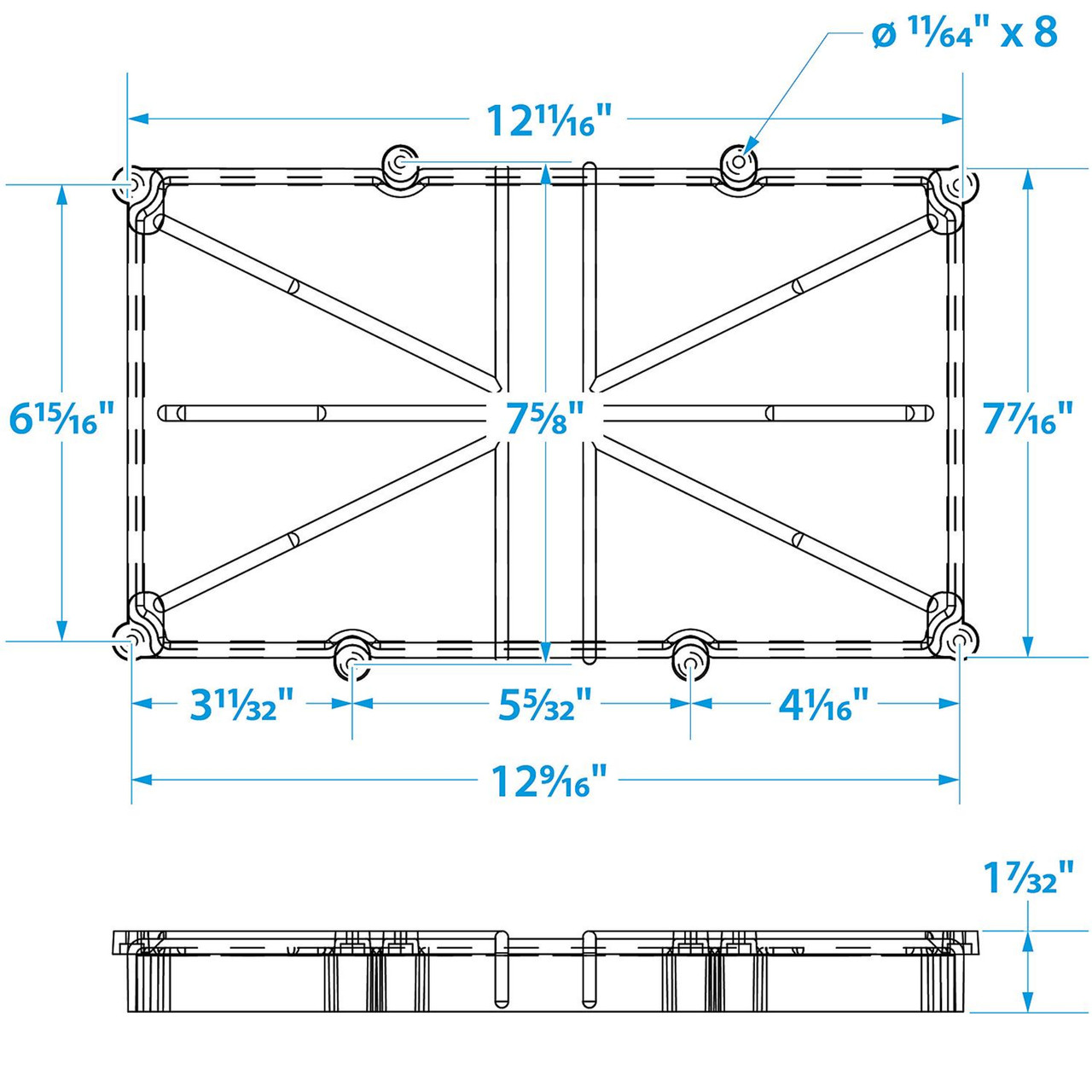 Seachoice Narrow Poly Strap Compact 27 Series Battery Tray, 50-22054