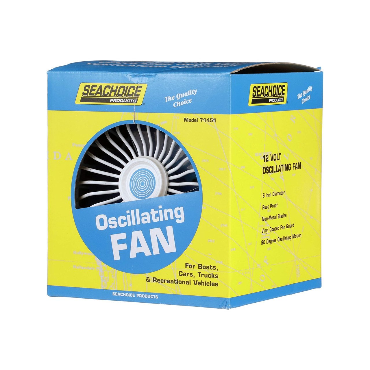 Seachoice New 12V DC Oscillating Cabin Fan 6 in., 50-71451
