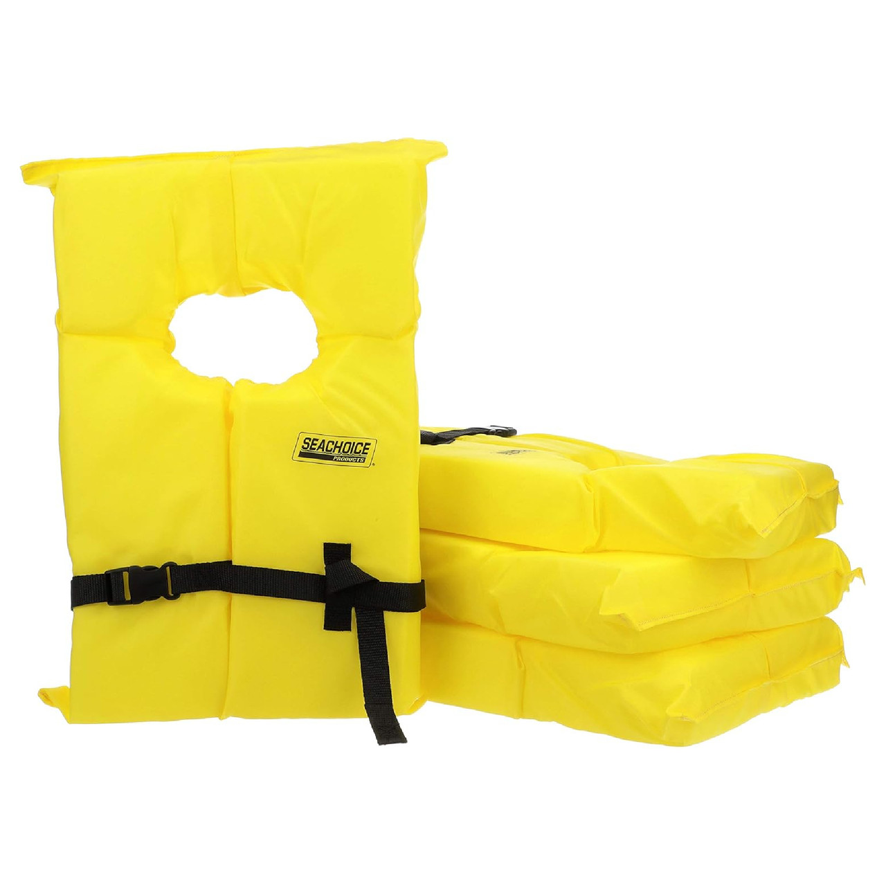 Seachoice 4 Pack of Life Jackets Yellow + Carrying Bag, 50-86010