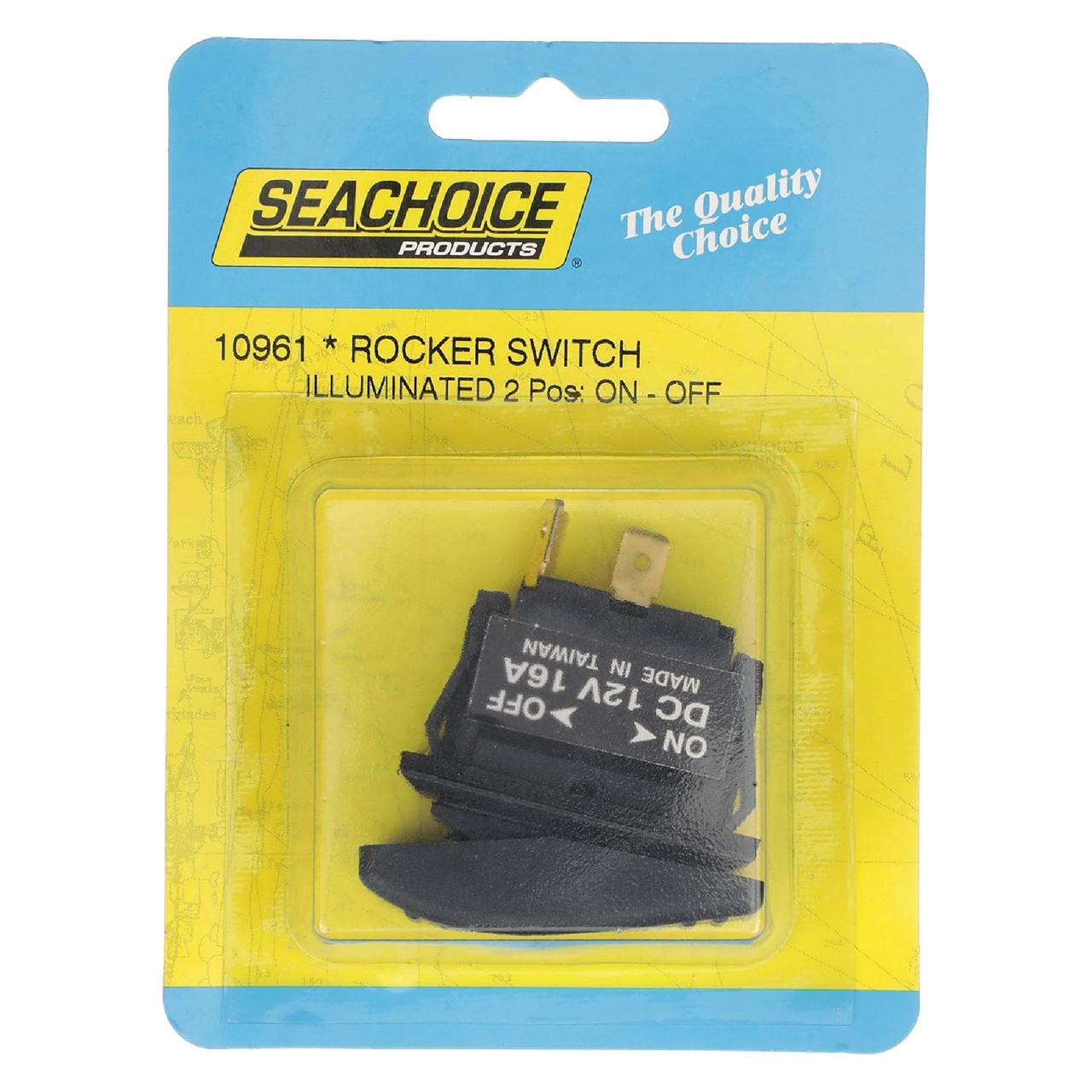 Seachoice Rocker Switch Illuminated Black On/Off (SPST), 50-10961