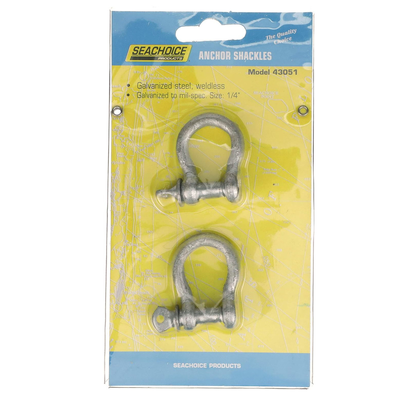 Seachoice New Anchor Shackle Galvanized - 1/4" 2 Pack, 50-43051