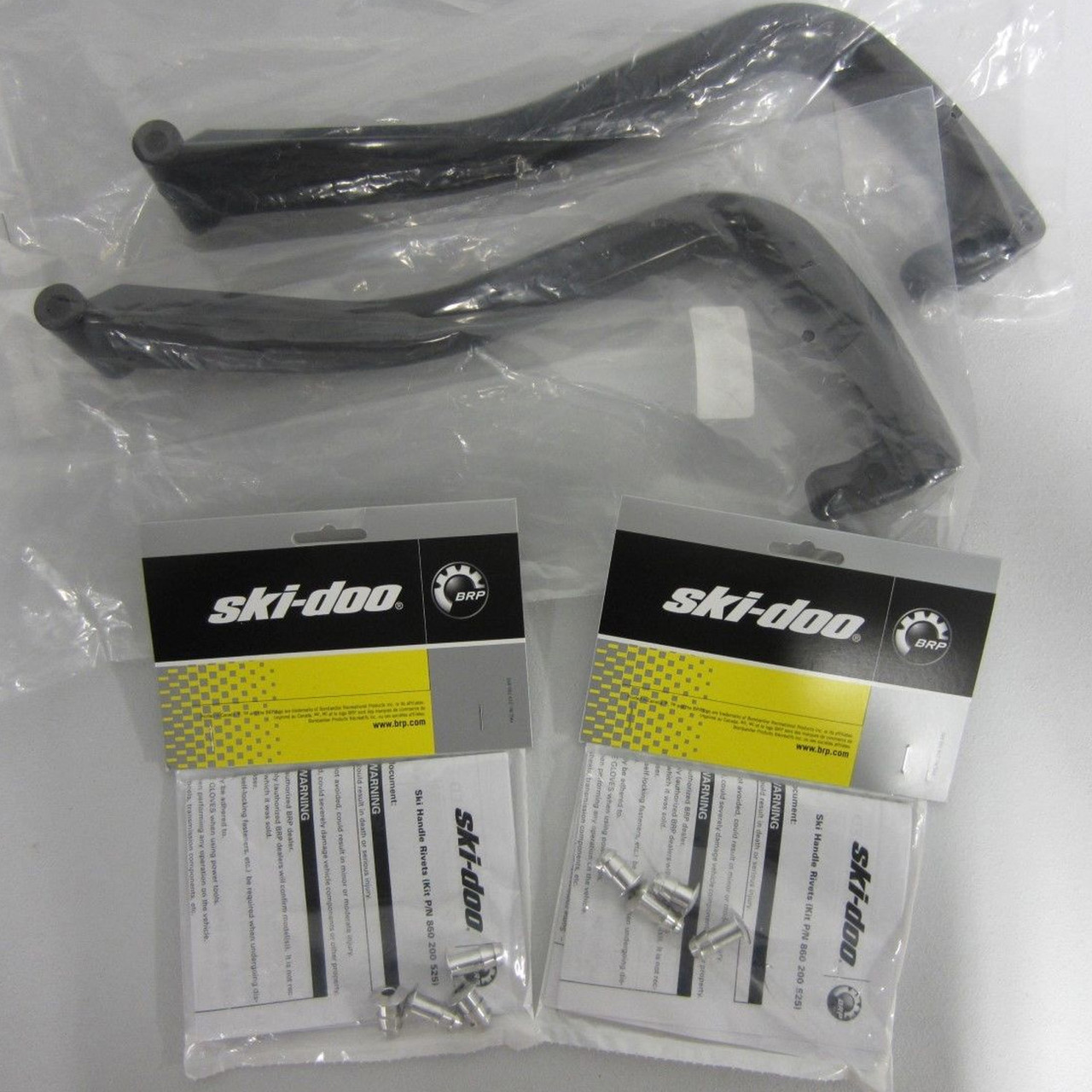 Ski-Doo Handle Loop Toe-Flex Pilot Plastic BLACK Pair AND Rivet Hardware Kit!