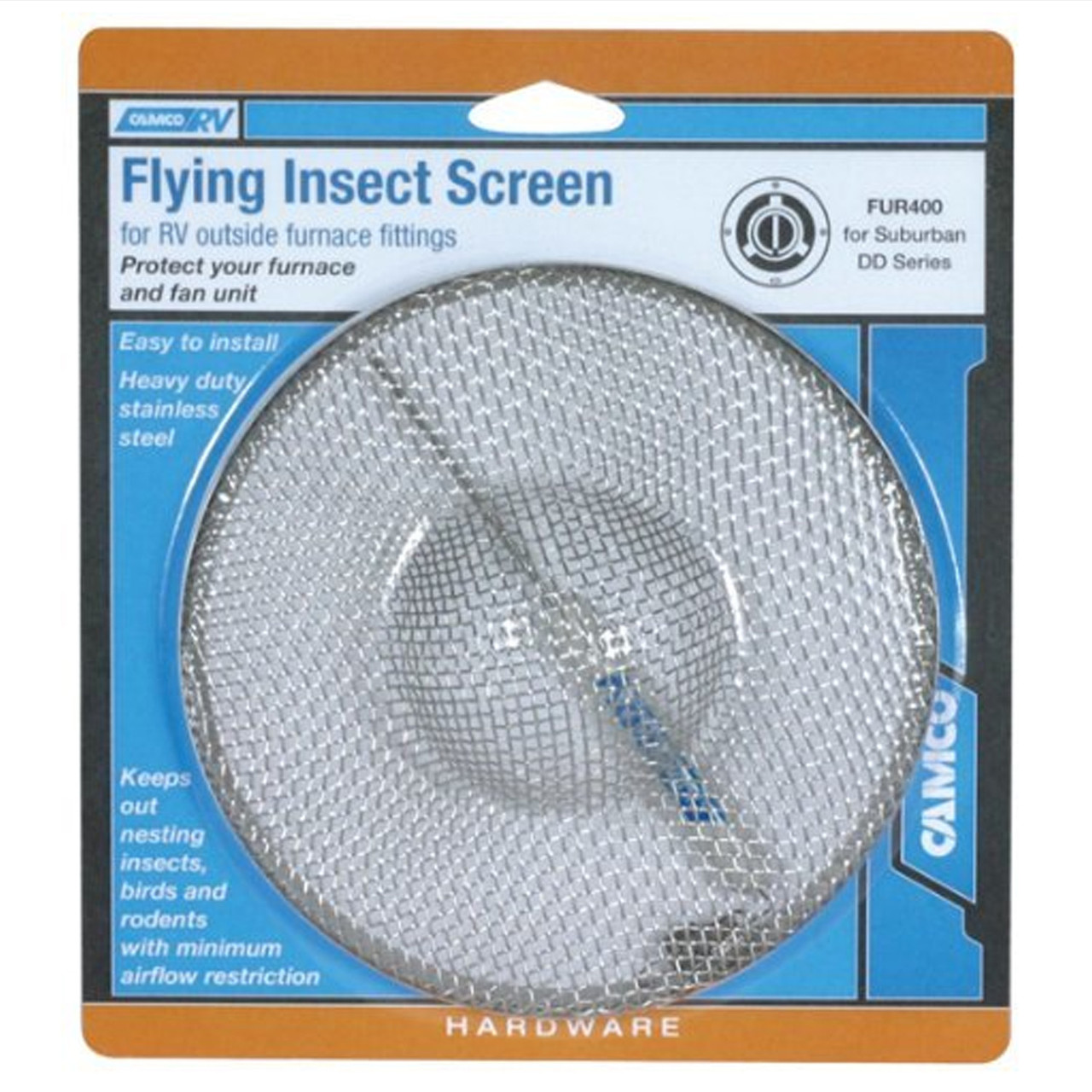 Camco New RV Camper 42143 Furnace/Appliance Vent Flying Insect Screen - FUR 400