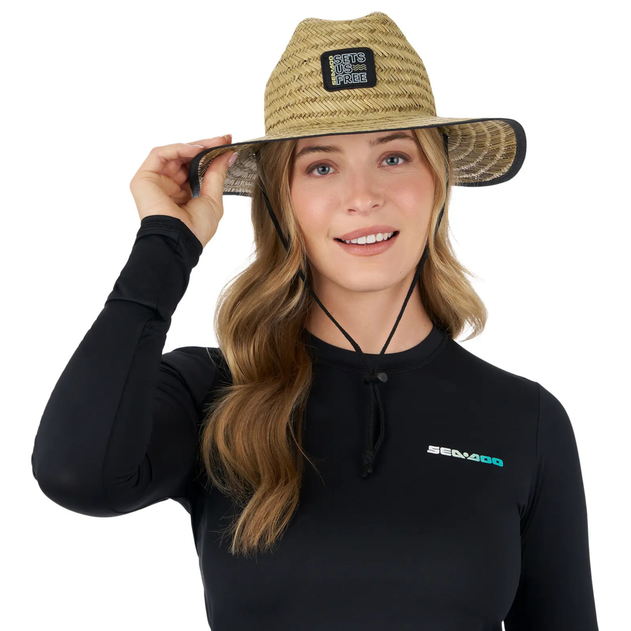 Sea-Doo OEM, Unisex Medium/Large Sets Us Free Straw Hat, 2882199190