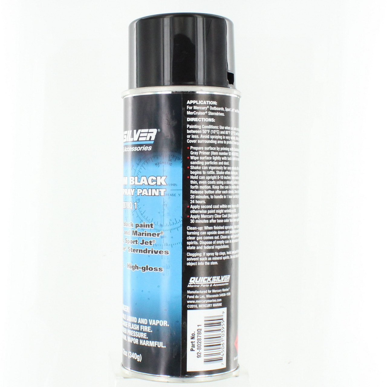Mercury Marine/Mercruiser OEM Phantom Black Enamel Spray Paint, 92-802878Q1