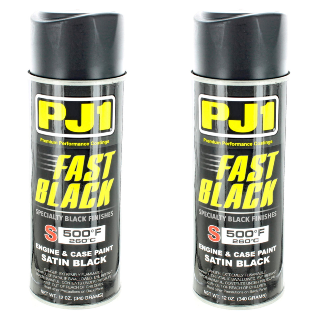 PJ1 New High Temp Engine & Case Spray Paint Satin Black 12oz Set of 2 3712-0028